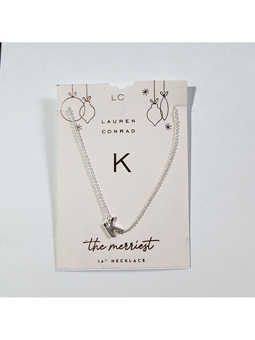 Lauren Conrad mini initial Personalized Silvertone 16" elegant necklace